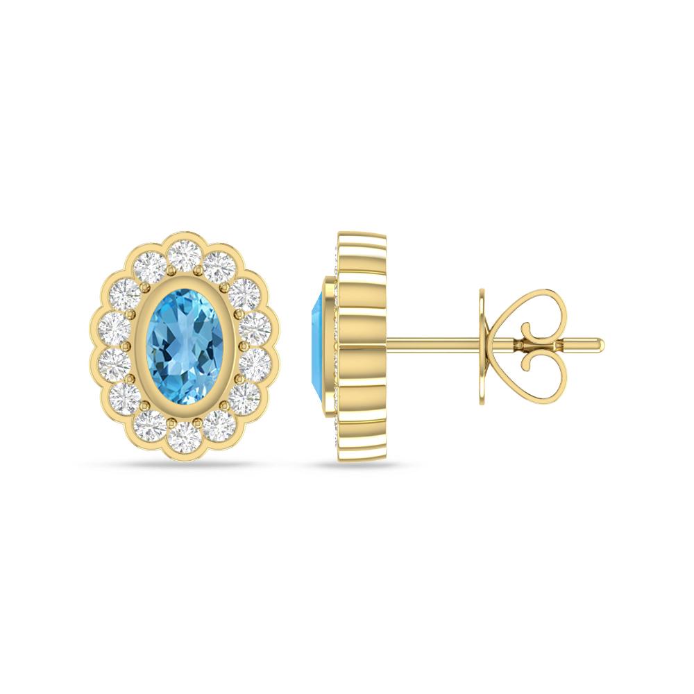 Yellow Gold - Blue Topaz